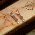 Rose-Drop Huggie Earrings