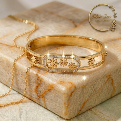 Petal Radiance Bangle - stainless steel